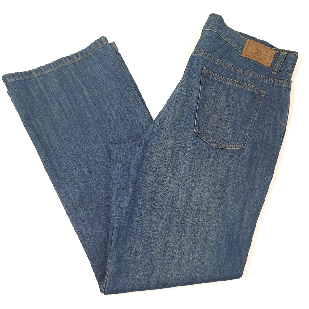 Lauren Jeans Co Ralph Lauren Women's Straight Leg Blue Jeans 100% Cotton - Sz 16